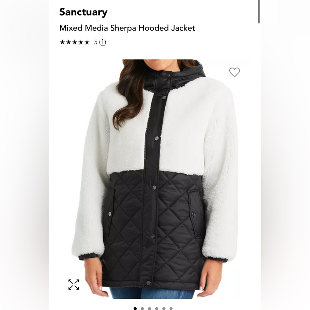 SANCTUARY Mixed Media Sherpa Hooded Jacket - Size XS - NEW WITH TAGS